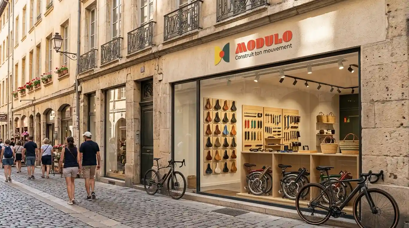 Façade extérieure de la boutique MODULO dans une rue lyonnaise