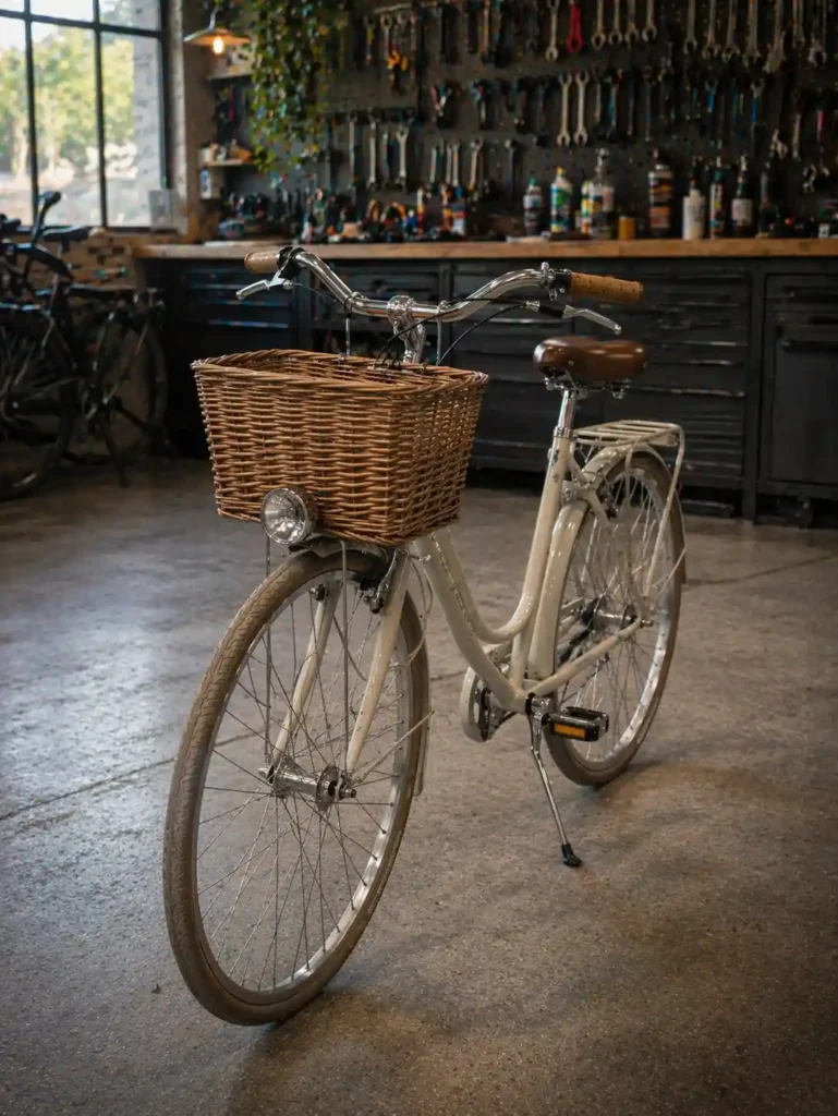 Vélo MODULO avec panier avant en osier tressé